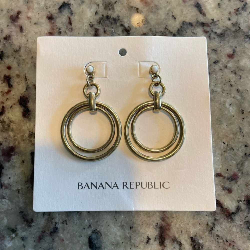 Banana Republic Gold Double Hoop Earrings